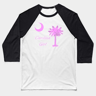 Pink Carolina Girl Baseball T-Shirt